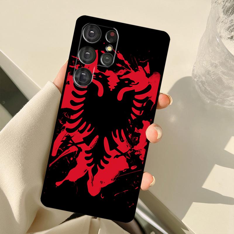 Albanian Flag Eagle For Samsung Galaxy S21 S22 Ultra Note 20 S8 S9 S10 Plus Note 10 Plus S20 FE Phone Cover