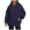 Womens Loose Fit Solid Color Hoodie Long Sleeve Casual Sweatshirt Daily Wear