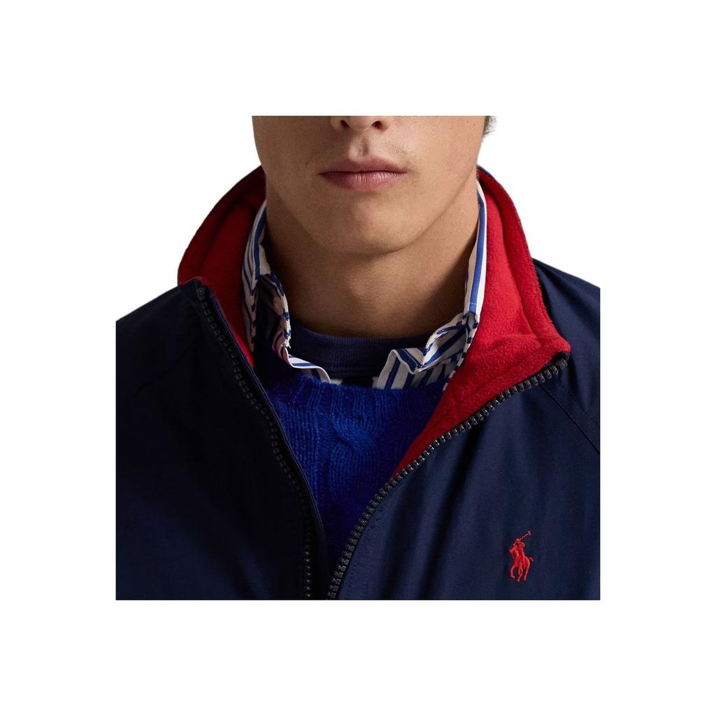 Polo Ralph Lauren Solid Color Stand Collar Loose Zipper Long Sleeve Cotton Jacket Men jackets Navy-Blue 100035712