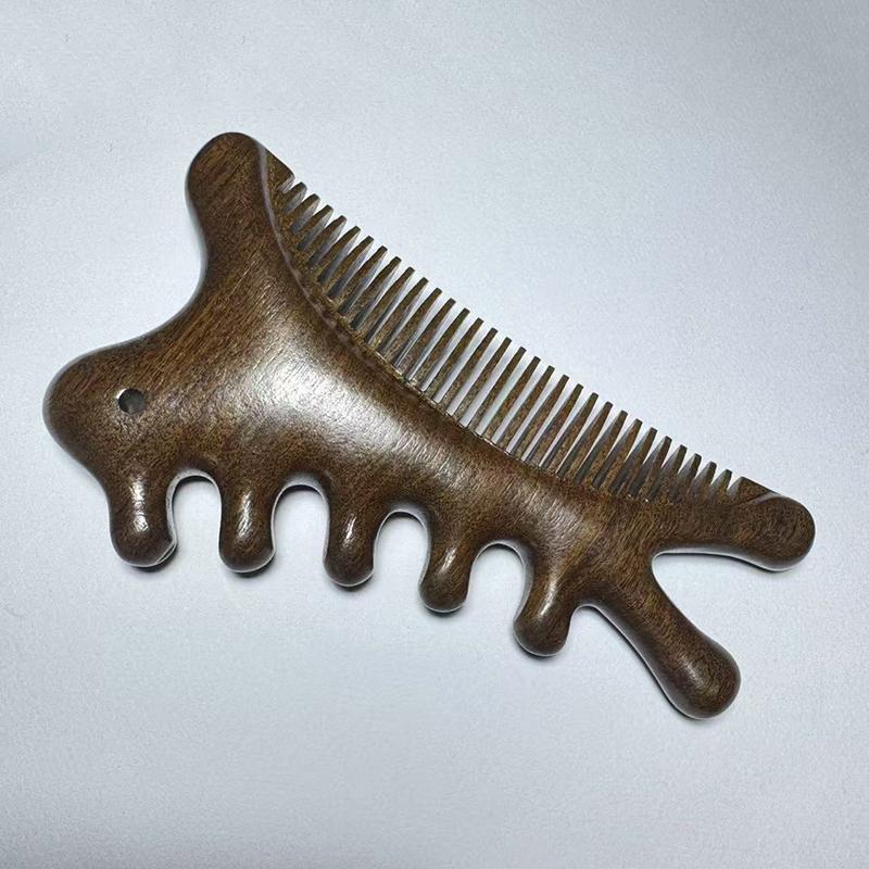 Head Body Massager Neck Face Health Care Massage Tool Meridian Scalp Four-In-One Sandalwood Comb Massage Acupoint Nose Scraper
