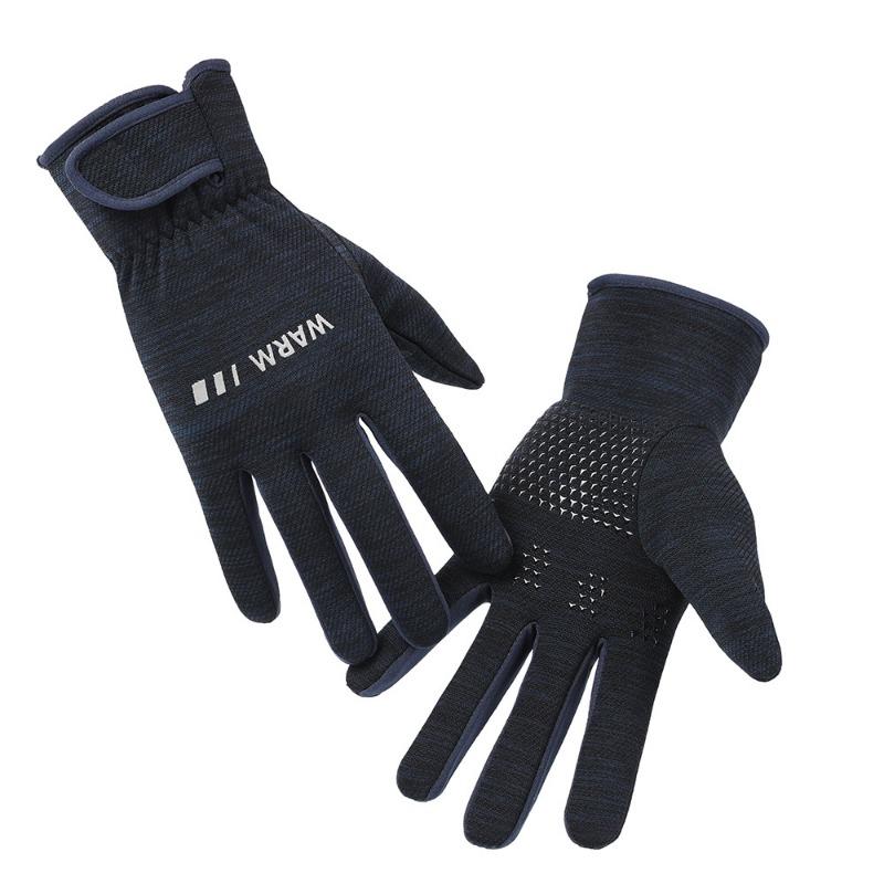 Warm Gloves Outdoor Sports Men's Fleece Thickened Driving Riding Windproof Cold Autumn and Winter Gloves
