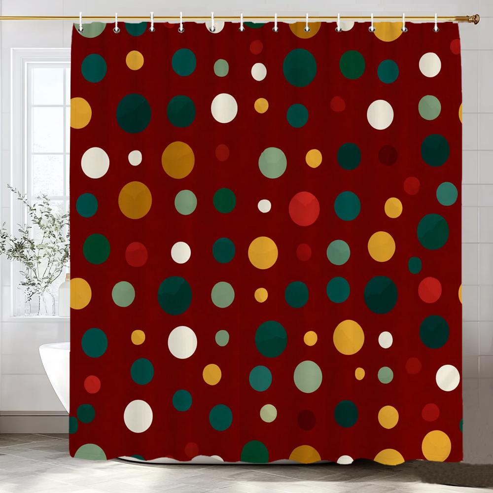 Modern Colorful Dot Pattern Shower Curtain Printed Fabric Bathroom Decorative Shower Curtain Home Curtain With Hooks