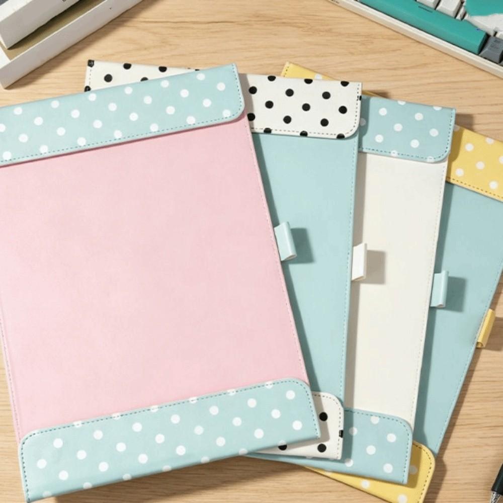 Contrast-Color Clipboard Folder PU Leather Magnetic Clipboard Folder Paper Organizer Office
