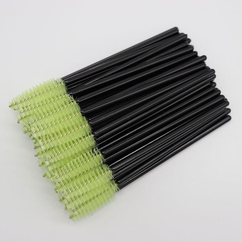 Pack of 50 Disposable Eyelash Brushes with Nylon Bristles, Solid Handle - Portable Eyebrow Brush and Eyelash Curler Makeup Tools.