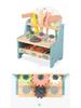 Children's Wooden Tool Box: Educational Workbench Toy for Boys with Simulation Repair, Screw, Nut Disassembly & Assembly Activity.