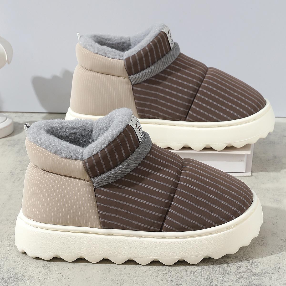 

Высокие кожаные хлопковые туфли на каблуке-мешке женские зимние бархатные полосатые хлопковые туфли на платформе мужские теплые зимние ботинки для походов 44-45 [suitable for 43-44 feet]