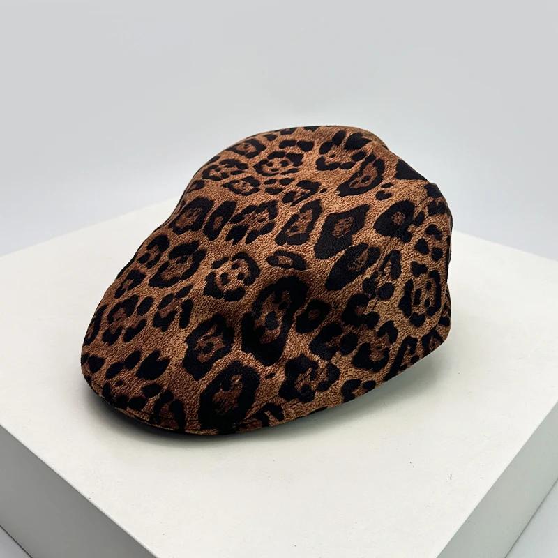 Vintage Leopard Print Visors Hats Air Permeable Casual Sun Protection Niche Style Peaked Hats All-Match Outdoor Use Fashion Street Style Ins Latest