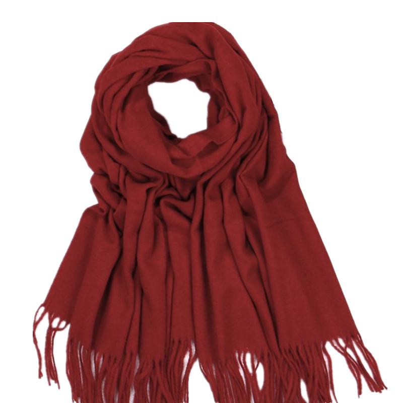 Unisex Thickened Warm Scarf - Solid Light Gray & Hemp Gray Cashmere Blend for Autumn/Winter