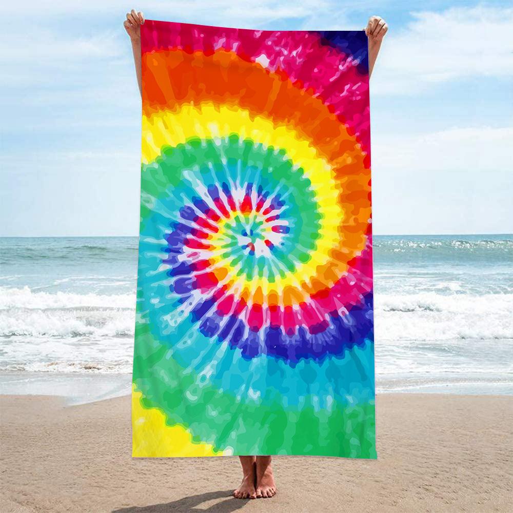 Rainbow tie dye beach towel Bohemian wind speed dry towel beach towel