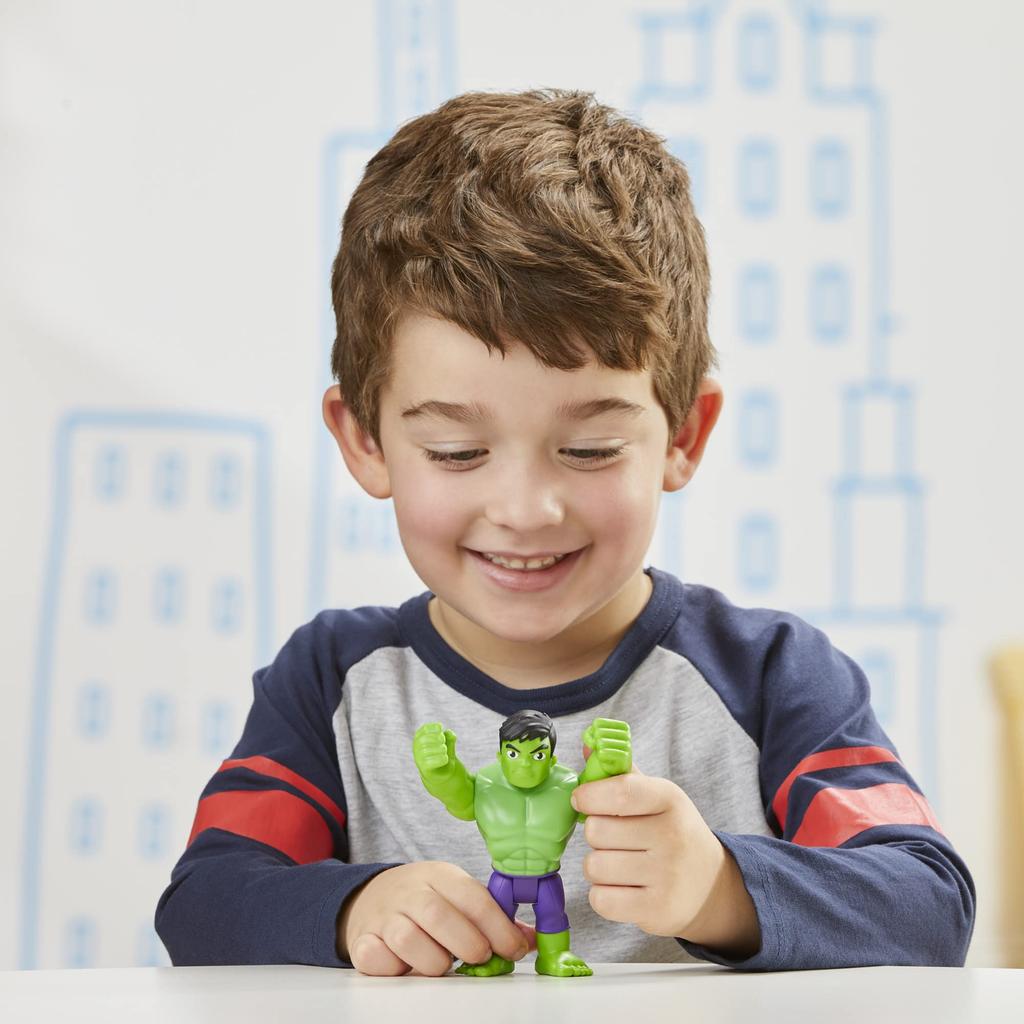 Spider-Man and His Amazing Friends Marvel Hulk Hero Figure Toy, 4-Inch Scale Superhero Action Figure, Ages 3+ (F3996)