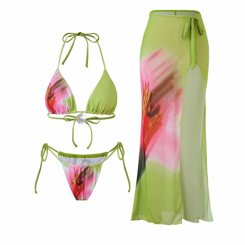 Modischer Sexy Bikini Badeanzug für Damen, Dreiteiliges Strand- & Spa-Set, Sommer-Resort Poolparty Bademode