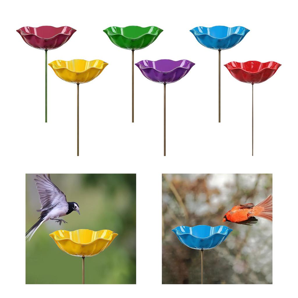 Flower Garden Stake Decoration Yard Ornament, Bee Bath Garden Bird Feeder Bird Bath Outdoor for Lawn Gift Courtyard Outside