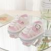 2025 New Roman Buckle PU Sandals for Girls, Non-slip Soft Sole Toddler Shoes (0-1 Year)