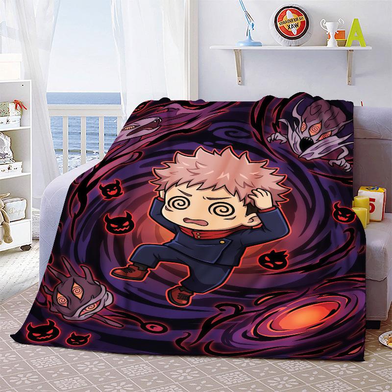 Jujutsu Kaisen Decorative Flannel Blanket Soft Warm Throw Cozy Blanket for Sofa Bed Home Decor -QJY