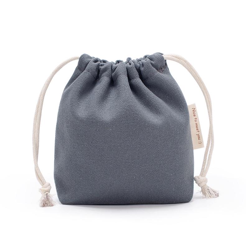 Custom Mini Colored Canvas Drawstring Storage Bag