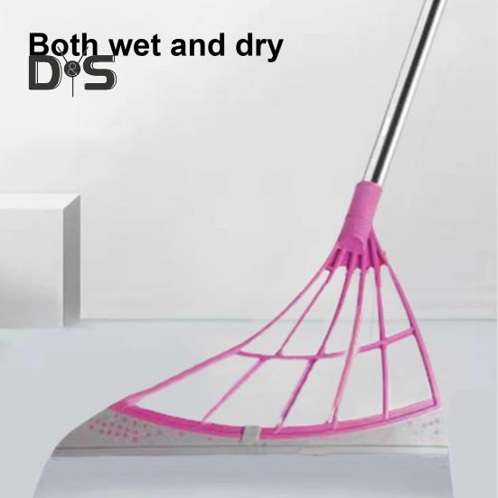 Silicone Broom Set Floor Cleaning Rubber Broom Multifunctional Broom Sweeper Ergonomic Design 45 Degree Bevel Broom