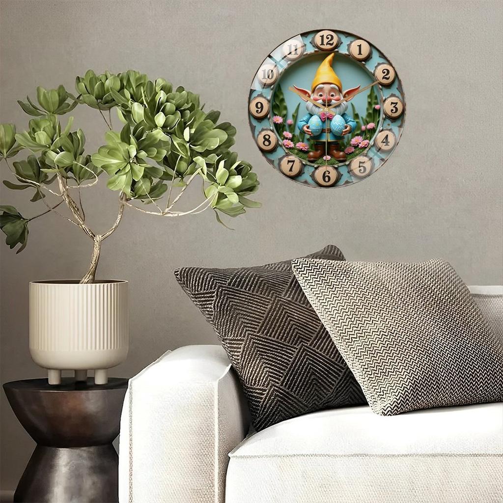 12 Inch Round Wall Clock with Distinctive Skeleton or Openwork Hands