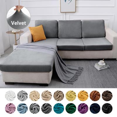 Velvet Sofa Seat Cushion Covers For Living Room Cushion Chaise Longue Luxury Corner Furniture Sofa Slipcovers L Shape