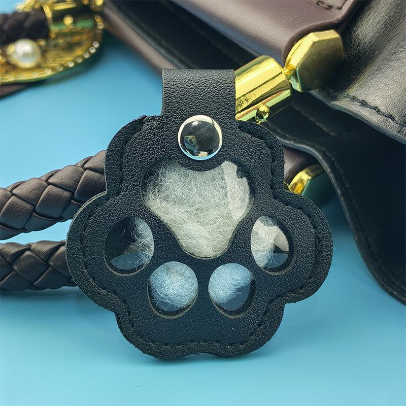 Pet Hair Storage Key Pendant Leather Creative Cute Animal Hair Storage Bag Pendant