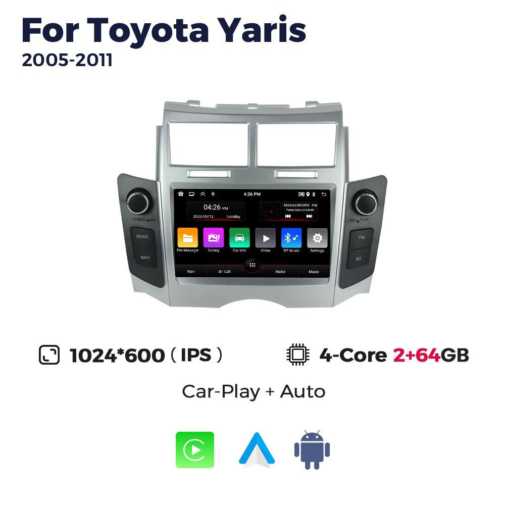 Android 13 Car radio For Toyota Yaris XP90 Vitz Platz 2005-2012 CarPlay Android Auto Multimedia GPS Navigation Video Player WiFi 2G 64G