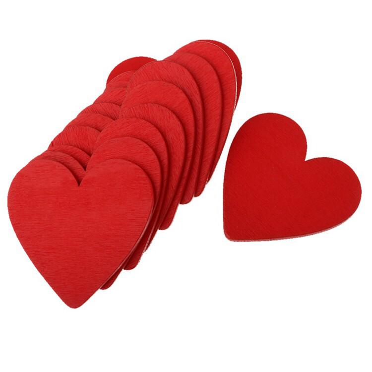Heart-Shaped Colored Wooden Blocks for Early Education DIY & Wedding Crafts