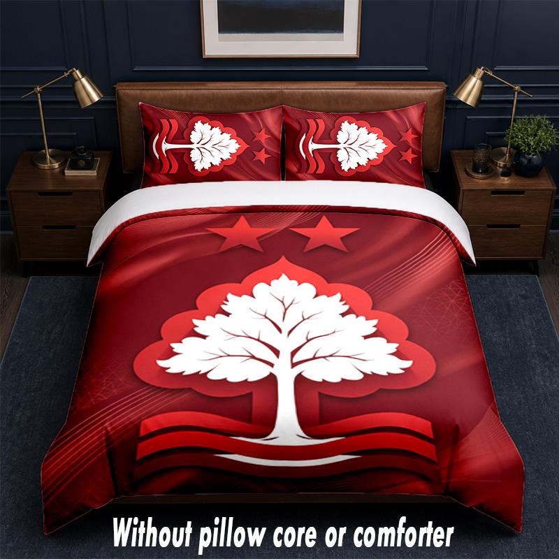 Nottingham Forest Design Set Lenzuola Letto 1 Copripiumino + 2 Federe Morbido Traspirante Biancheria da Letto per la Casa