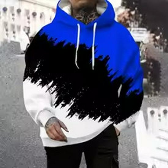 Men's Oversized Retro Harajuku Street Style Hooded Sweatshirt for Autumn/Winter