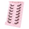 7 Pairs Half Lashes with Clear Band Wispy Eyelashes Natural Look 3D Lashes Short Cat Eye Lash Fake Eyelashes