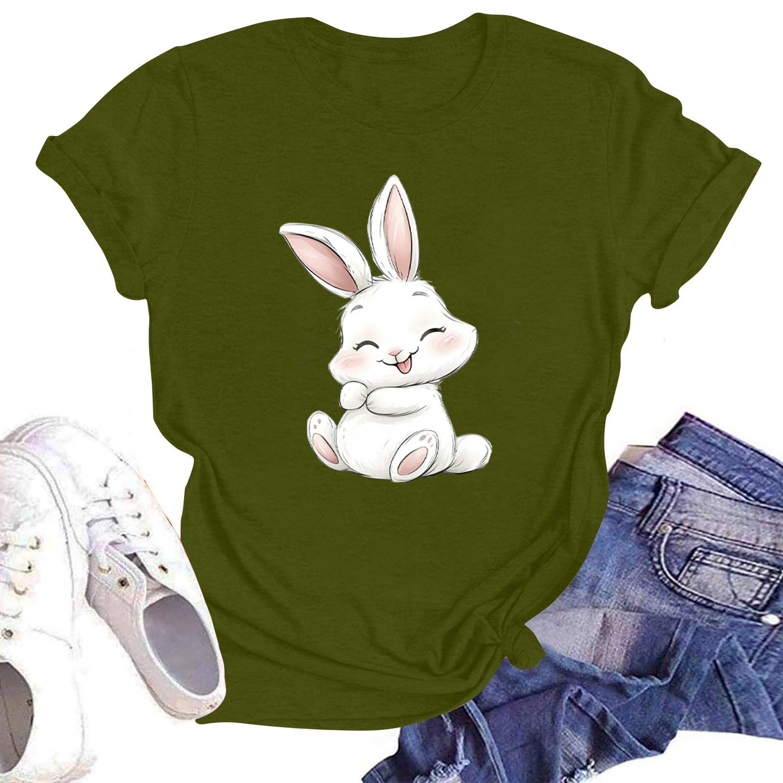 

Женская повседневная футболка с круглым вырезом и короткими рукавами с принтом L армия зеленый