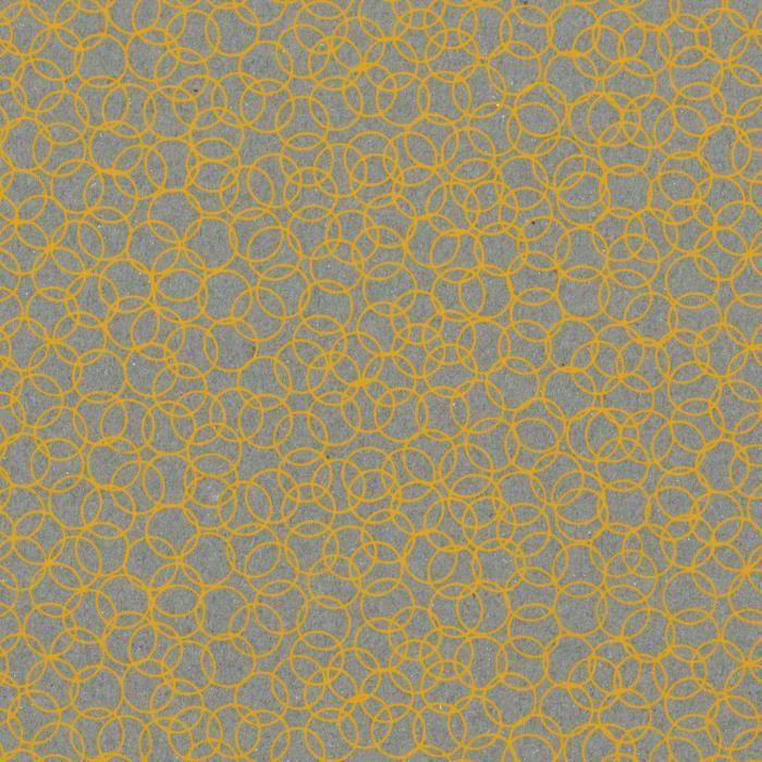Papier fait main - PAPER TREE - 50*70 110g BUBBLES Gris/Jaune - Lot de 10 feuilles