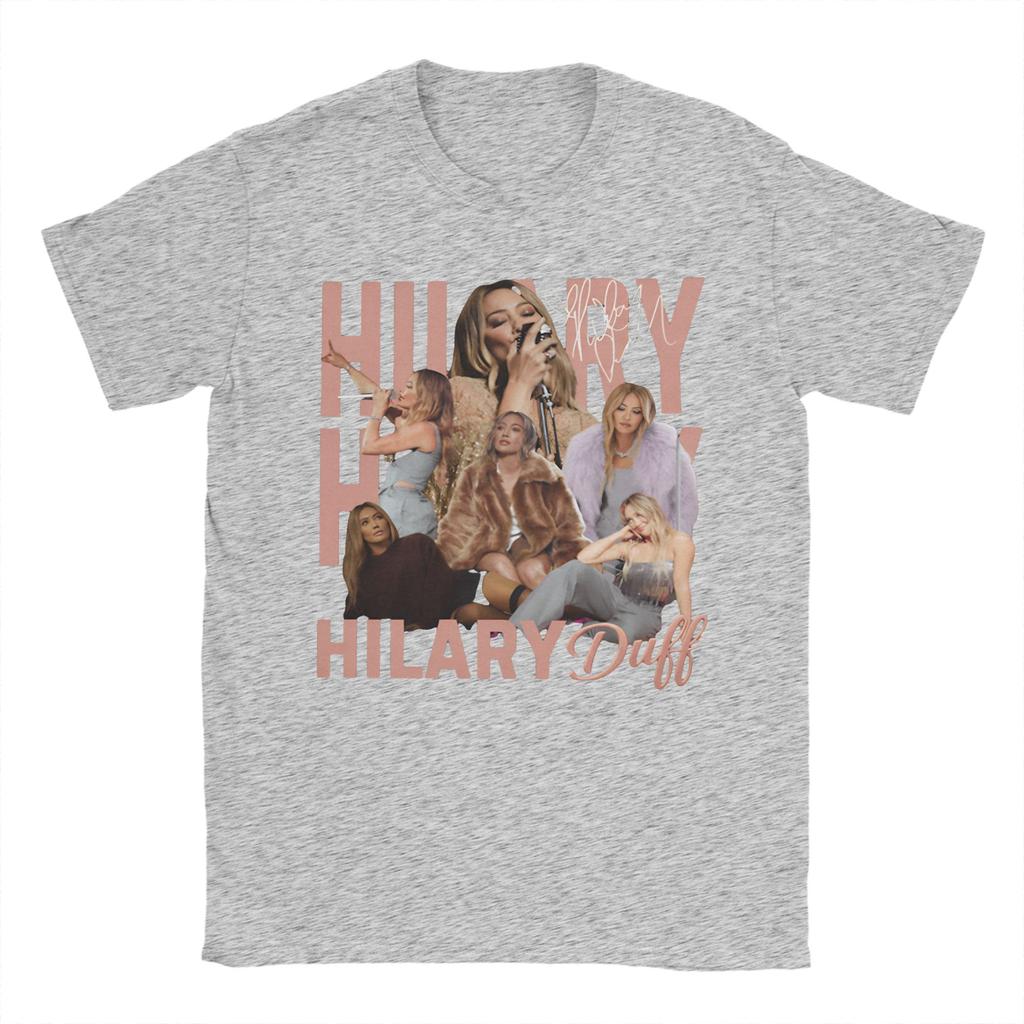 Unisex TShirts Hilary Duff Lucky Me Tour Crazy 100 Cotton Tee Shirt Short Sleeve T Shirt Crew Neck Tops Big Size