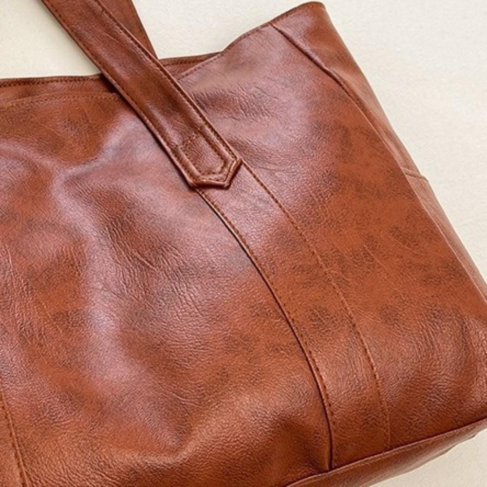 PU Commuting Handbag Minimalist Large Capacity Bag Versatile Soft Leather Bag  Shopping