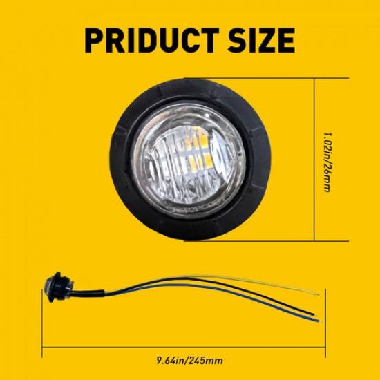 20pcs 34" Round Amber Blue LED Signal Trailer Clearance Side Marker Lights EOA