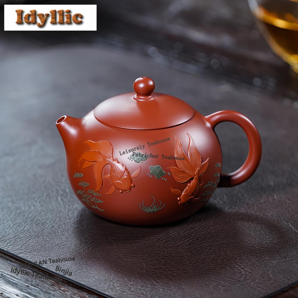 260ml Classic Yixing Purple Clay Teapots Handmade Xishi Pot Raw Ore Dahongpao Mud Kettle Zisha Tea Set Tea Ceremony Craft Gift