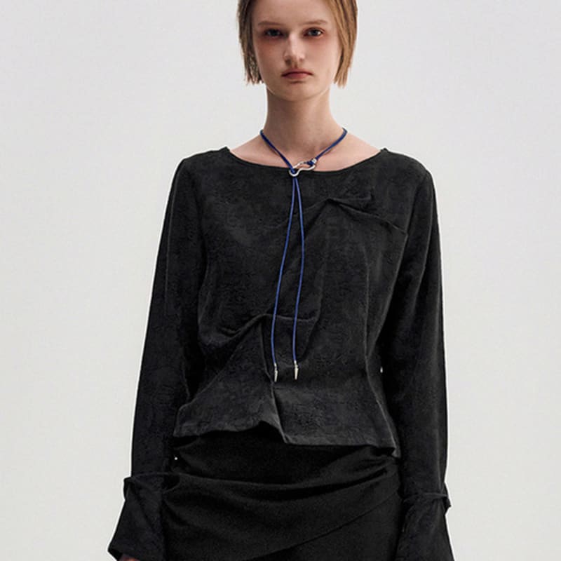 KIMZISU Polished Flow Bolo Necklace _ BLUE