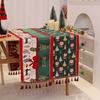 Christmas Decoration Chenille Jacquard Table Runner Printed Table Decoration Santa Claus Printed Table Mat