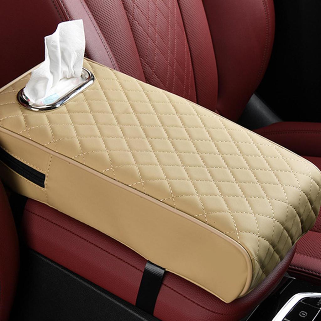 Car Center Console Cover Auto Armrest Box Cover Car Armrest Cushion With Tissue Holder Box Middle Console Covers Center Console