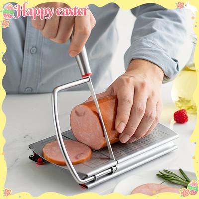 1 τεμ., Πολυλειτουργικός Κόφτης Τυριού, Κόφτης Τυριού από Ανοξείδωτο Ατσάλι με Λεπίδα Εύκολη Κοπή, Γκιλοτίνα Κόφτης Λουκάνικου Ζαμπόν Biltong Jerky