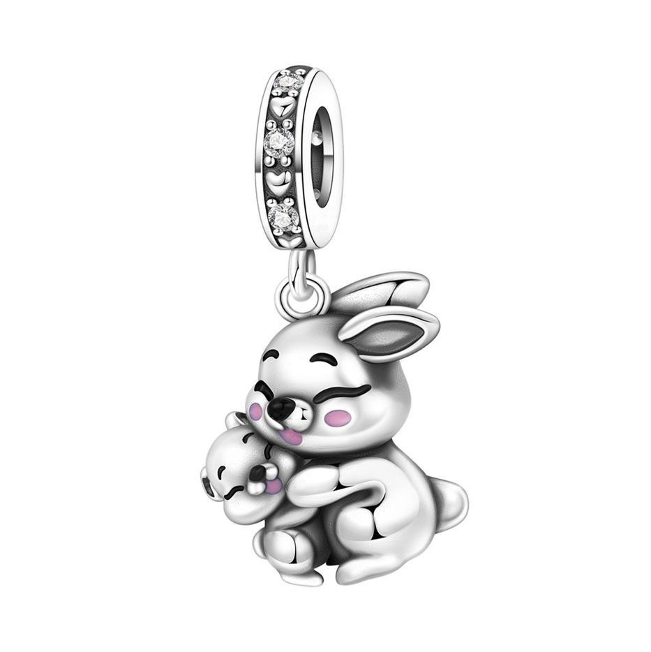 S925 Silver Cute Panda Bear Penguin Beaded Pendant Bracelet Handmade Jewelry Gift for Women Girls