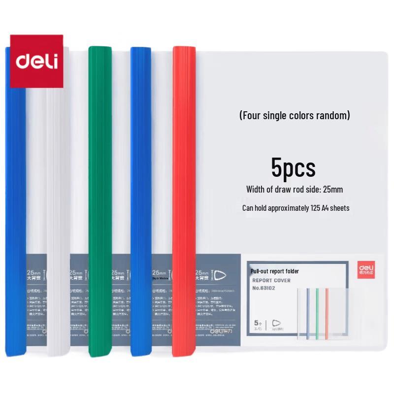 Deli 63102 A4 Slide Binder File with Triangle Rod