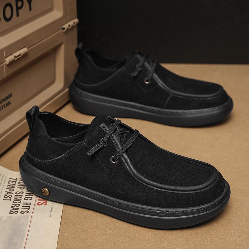 Men's Casual Leather Shoes Soft Sole Walking Shoes Luxury Brand Lace-Up Lightweight Walking Shoes Outdoor Mens Sneakers