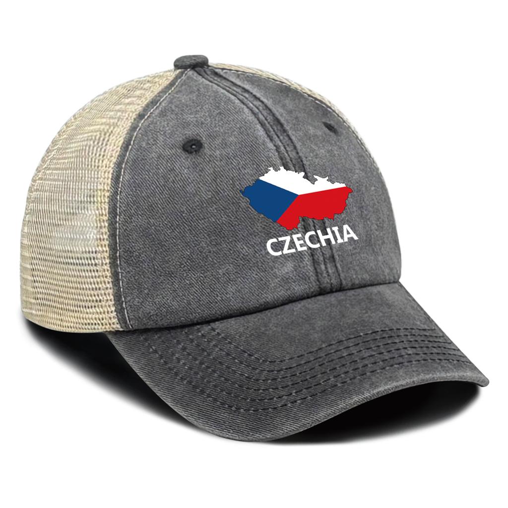 Verstellbare Netzmütze Sonnenhut Tschechien Karte Flaggen Kappen Für Frau Retro Stilvoll Snapback Truckerhut Ideale Wahl Für Street Wear