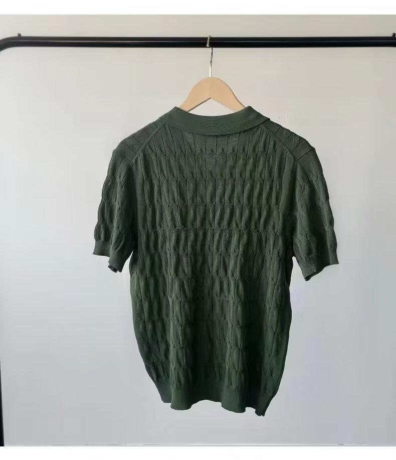 Men's Summer Slim Fit Polo Shirt - Korean Style, Turn-Down Collar, Solid Color, Casual Thin Knit