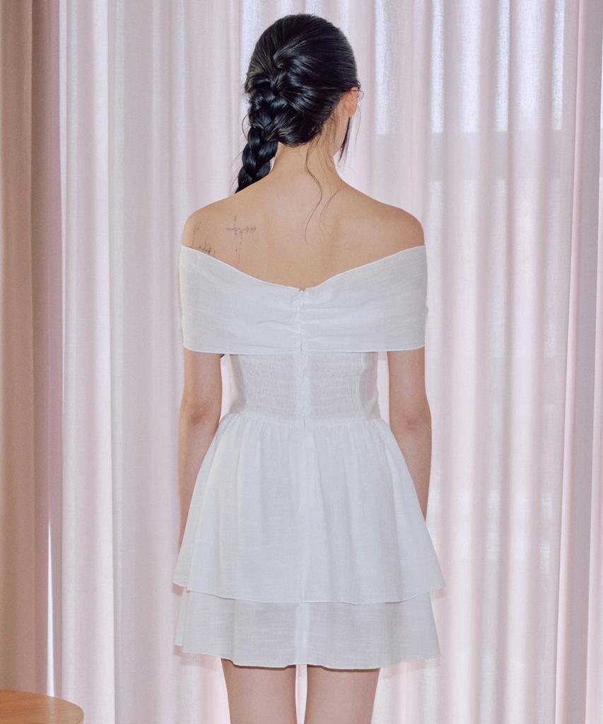 Zero Planet Genti Off-Shoulder Dress [White]