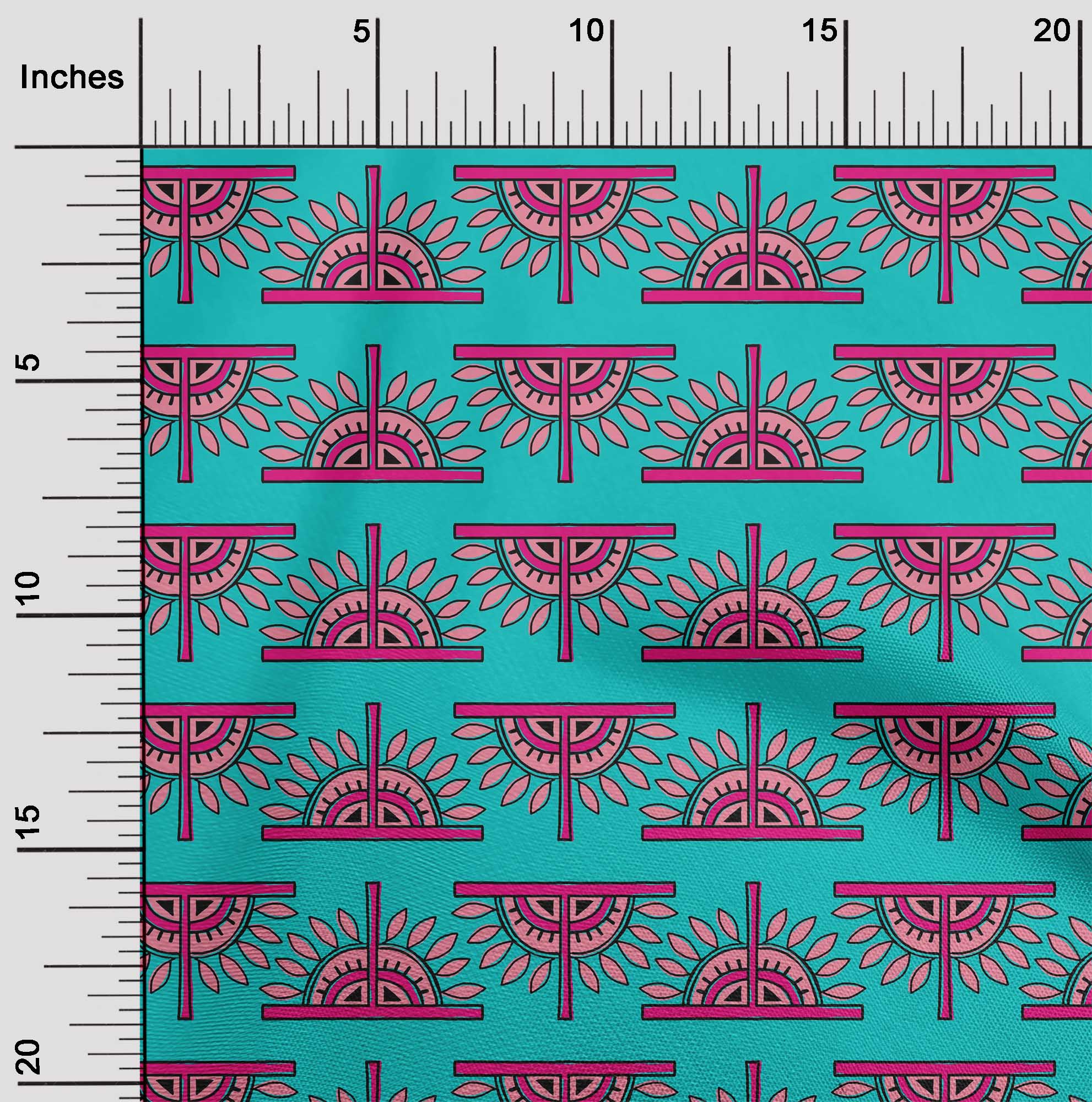 

OneOone Cotton Flex Fabric Floral Block Printed Тканина 1 ярд 40 дюймів завширшки 42 Inch - Viscose Chiffon синій