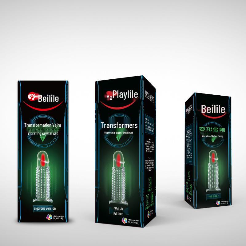 Beilile Thin & G-Spot Condoms with Finger Cots, Black King Kong Series - Adult Intimate Products.
