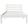 White Bed Frame 215.5 x 85.5 x 69.5 cm Solid Pine Wood