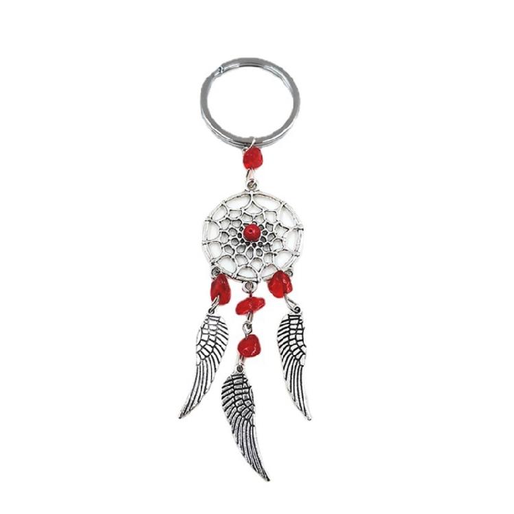 

Dreamcatcher Natural Stone Pendant Keyring For Women Wallet Backpack Accessories красный