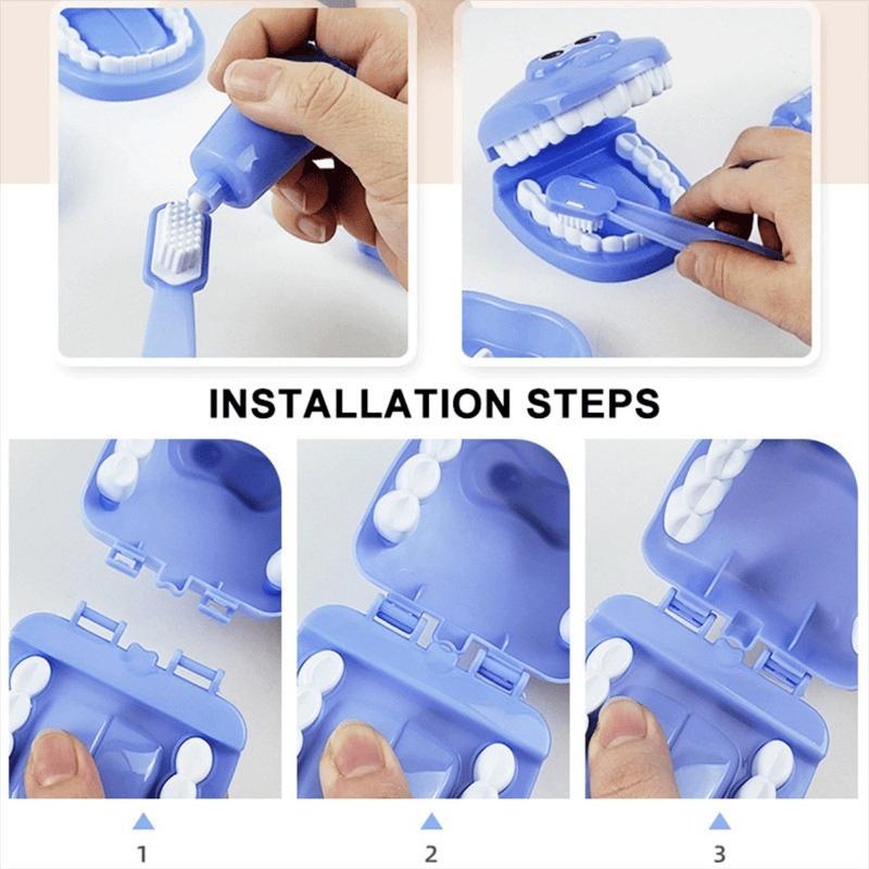 Kids Dentist Play Set Oral Care Practice Teeth Model Educational Toy for Kindergarten Preschool Early Learning Tooth Brushing