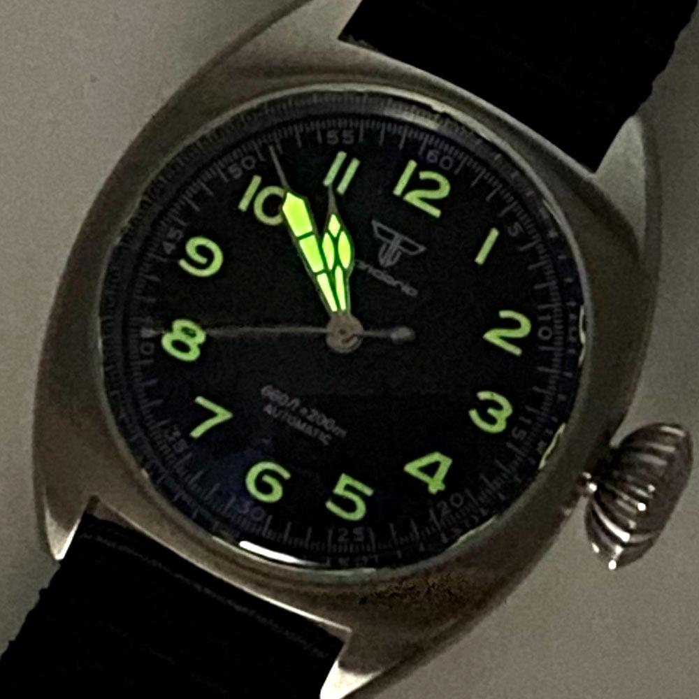 Tandorio 20ATM 36mm Military Retro Men's Diving Watches For Japan NH35 Sapphire Glass Arabic Numerals Mechanical Watch For Man